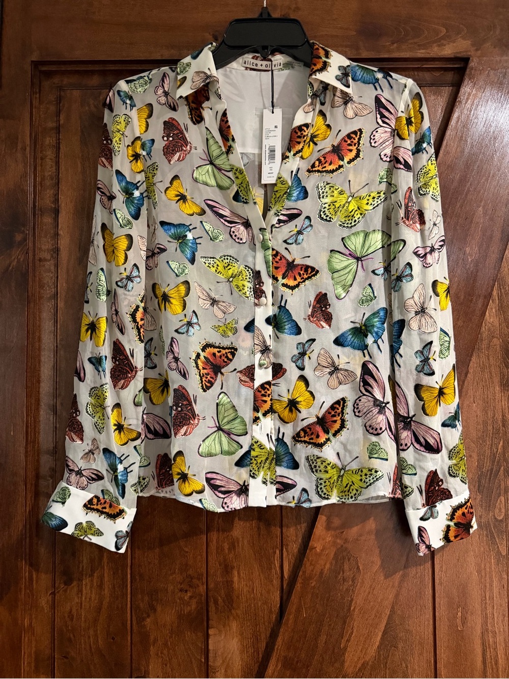 Alice + Olivia Eloise Butterfly Print Button-Up Shirt - Picture 10 of 11